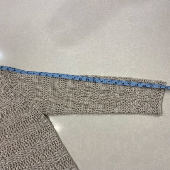 Zozo Crochet Sweater Oatmeal Womens Size Large Scoop Neck - Picture 6 of 10